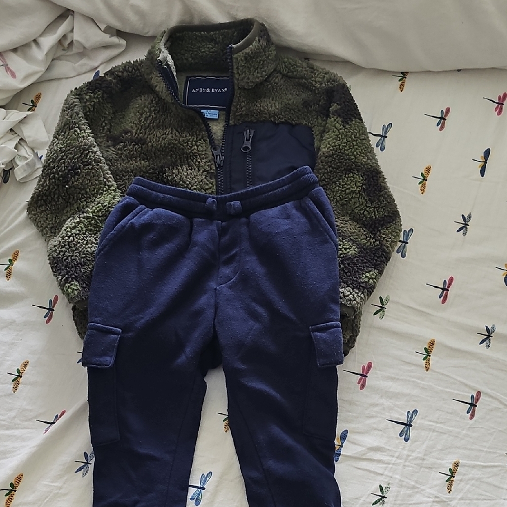 Andy & Evan Green and Navy Kids Matching Set